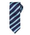 PR783 Premier Waffle Stripe Tie Navy / Turquoise Blue colour image